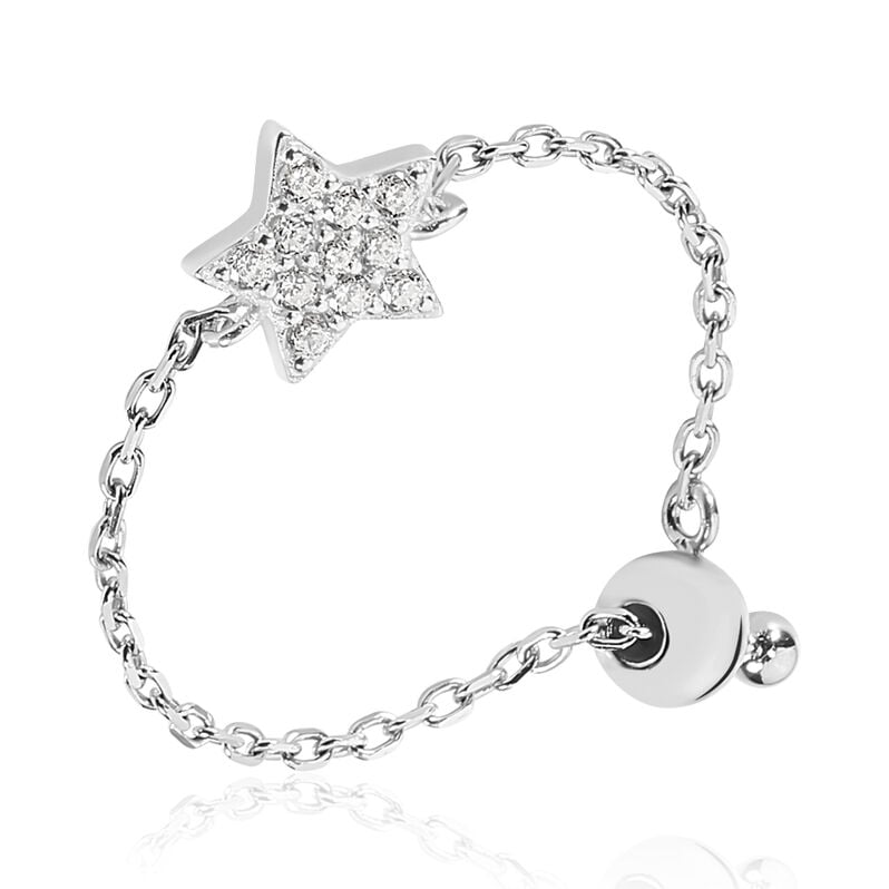 Bague Tilana Argent Blanc Oxyde De Zirconium - Spannringe Damen | OROVIVO