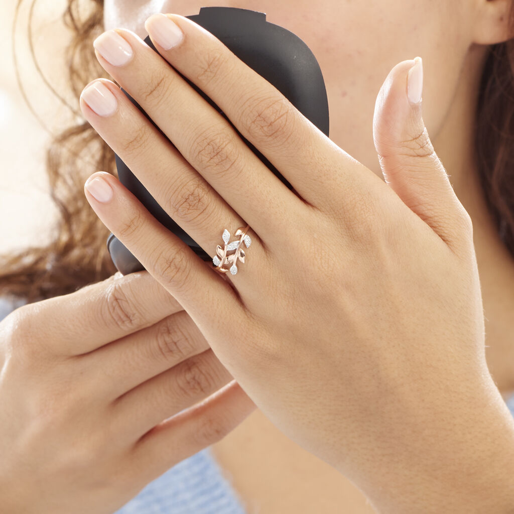 Bague Emelyne Or Rose Diamant - Ringe mit Stein Damen | OROVIVO