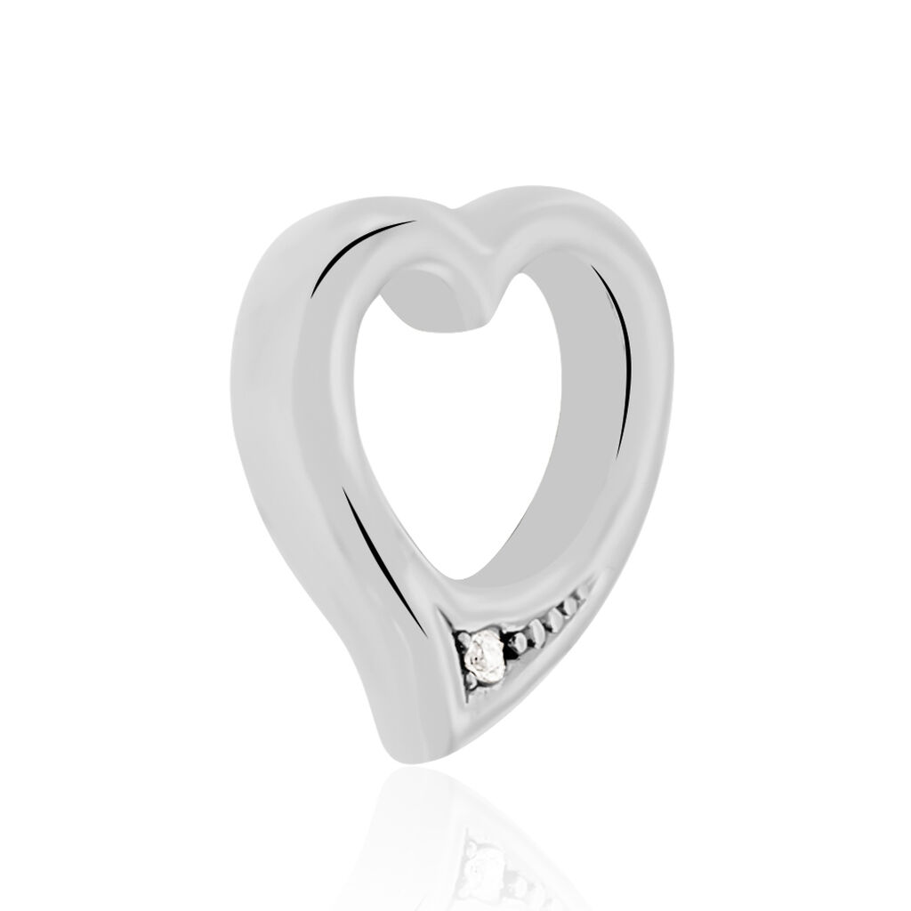 ALEXIA HERZ 2 Damen Anh&auml;nger Silber 925 Zirkonia Wei&szlig; Herz