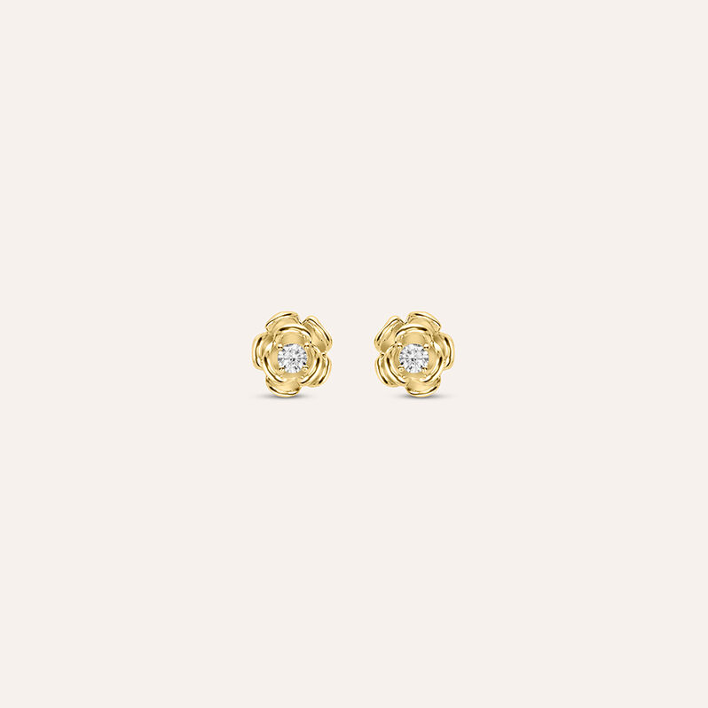 Orecchini Lobo Bon Ton Oro Giallo Cubic Zirconia - Spannringe Damen | OROVIVO