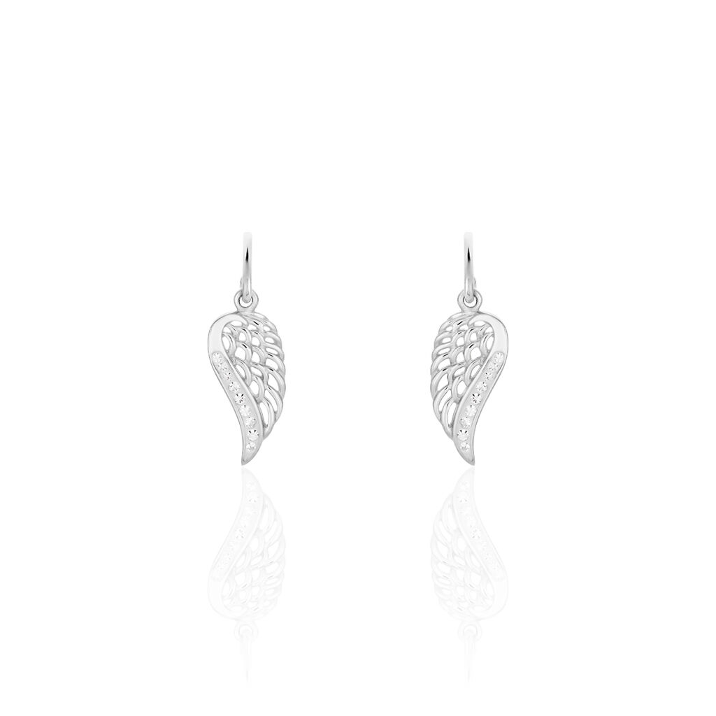 KAYLI FLÜGEL 2 Damen Ohrringe Lang Silber 925 Strass Weiß Flügel, Ohrringe Lang mit Stein