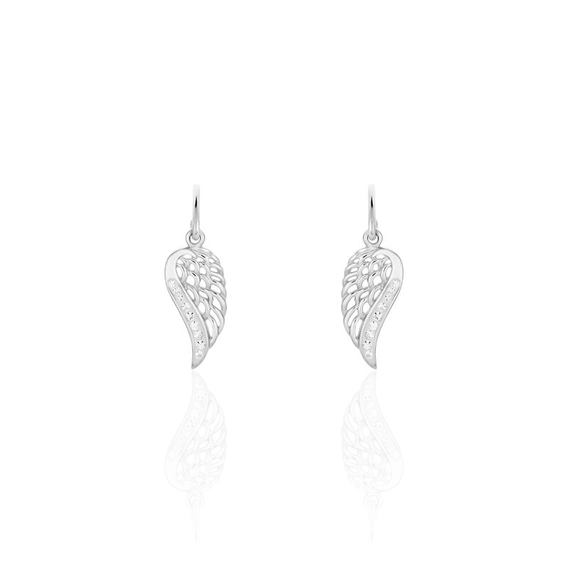 KAYLI FLÜGEL 2 Damen Ohrringe Lang Silber 925 Strass Weiß Flügel - Ohrhänger Damen | OROVIVO