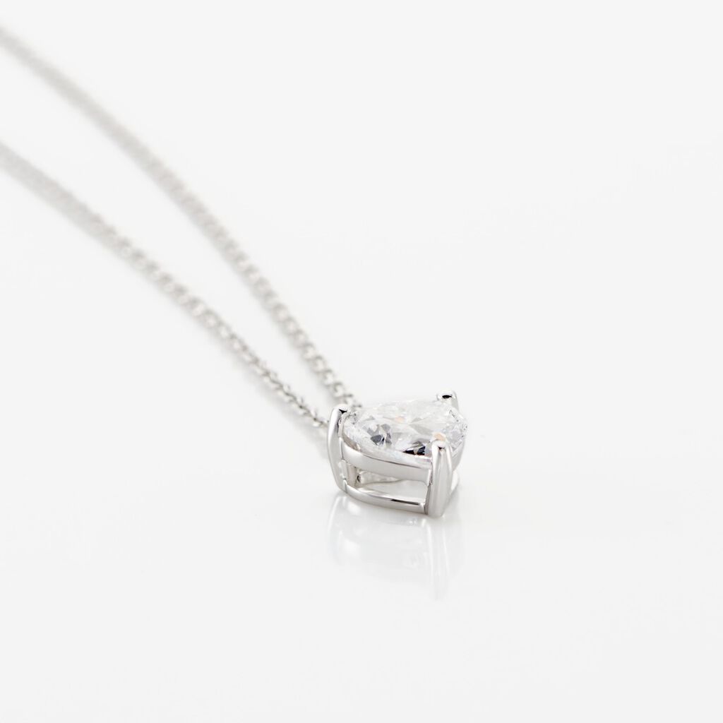 Damen Collier Weißgold 750 synthetischer Diamant 0,52ct Love - Halsketten Damen | OROVIVO