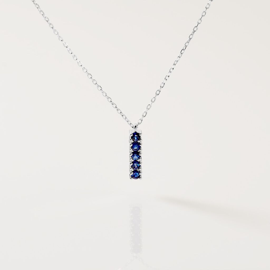 ANASTASIA Damen Kette Wei&szlig;gold 585 (14 Karat) Saphir Blau 0,28 ct