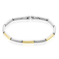 Damen Armband Titan Bicolor Silber/Roségold Ohne Stein Rechteckig Ember 4,00mm 
