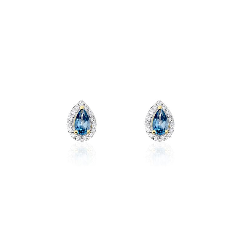 Boucles D'oreilles Puces Accompagnées Or Rose Leroy Topaze - Spannringe Damen | OROVIVO