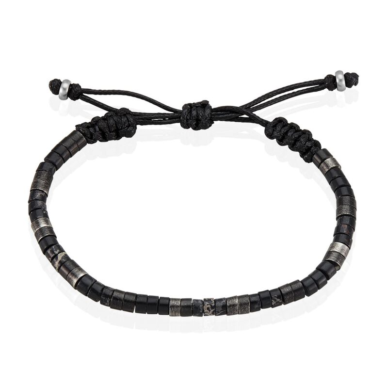 Bracelet Phebus Him Acier Noir Pierres Synthetiques - Spannringe Herren | OROVIVO