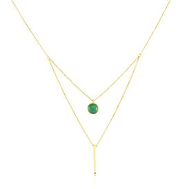 Damen Halskette Silber 925 Vergoldet Glasstein - Ketten mit Stein Damen | OROVIVO
