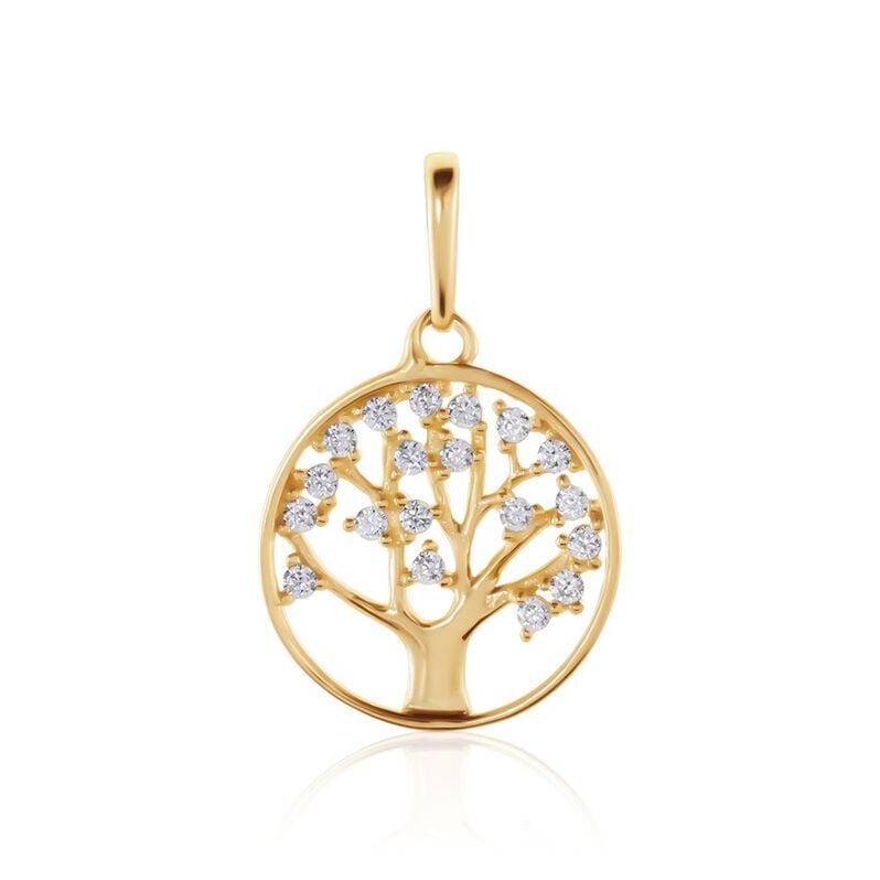  Anh&auml;nger Gold 375 Zirkonia Lebensbaum Ede Lebensbaum 8  - Schmuckanh&auml;nger  | OROVIVO