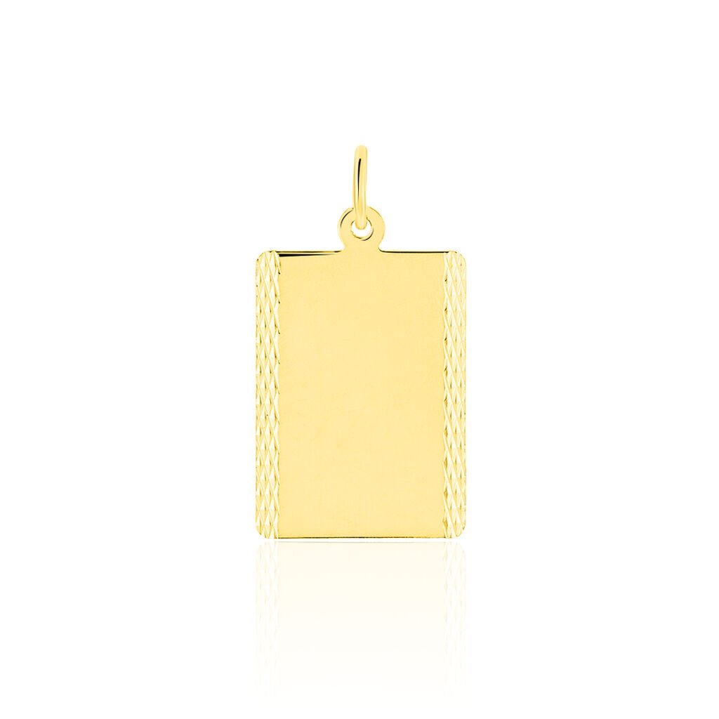 ELVA GRAVURPLATTE Unisex Anhänger Gold 333 (8 Karat) Rechteckig, Anhänger ohne Stein