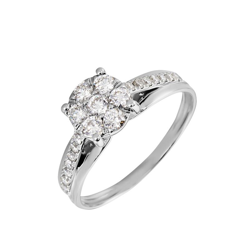 Bague Kate Or Weiss Diamant Synthétique - Spannringe Damen | OROVIVO