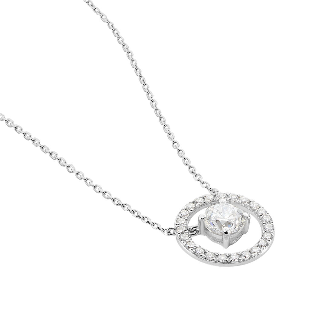 Collier Or Weiss Lucyna Cercle Pave Oxyde - Spannringe Damen | OROVIVO