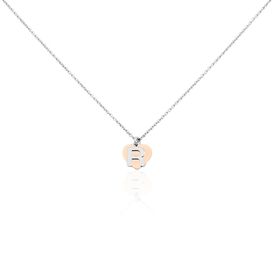 Damen Halskette Silber 925 Bicolor Buchstabe R - Herzketten  | OROVIVO