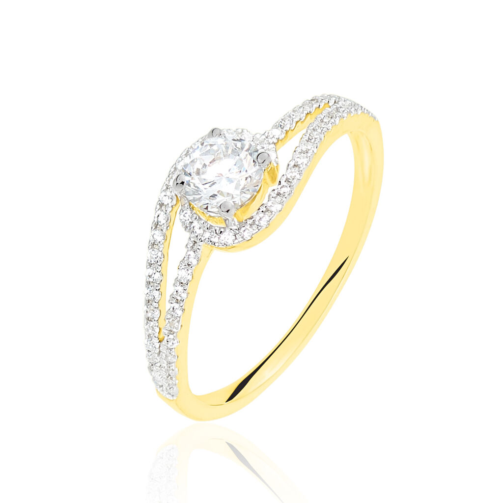 Bague Olalia Or Jaune Oxyde De Zirconium - Spannringe Damen | OROVIVO