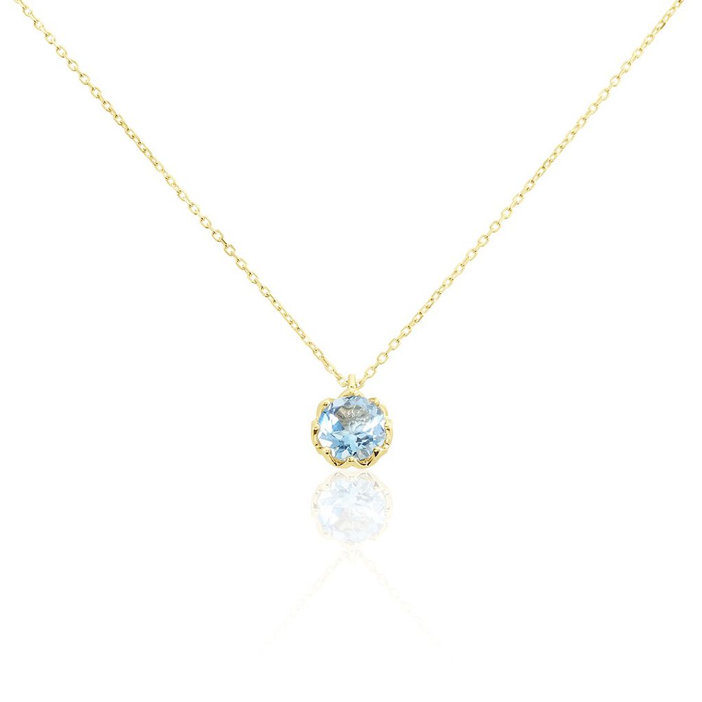 Damen Collier Gold 585 Topas Blau 1,02ct Mily 45cm - Halsketten Damen | OROVIVO