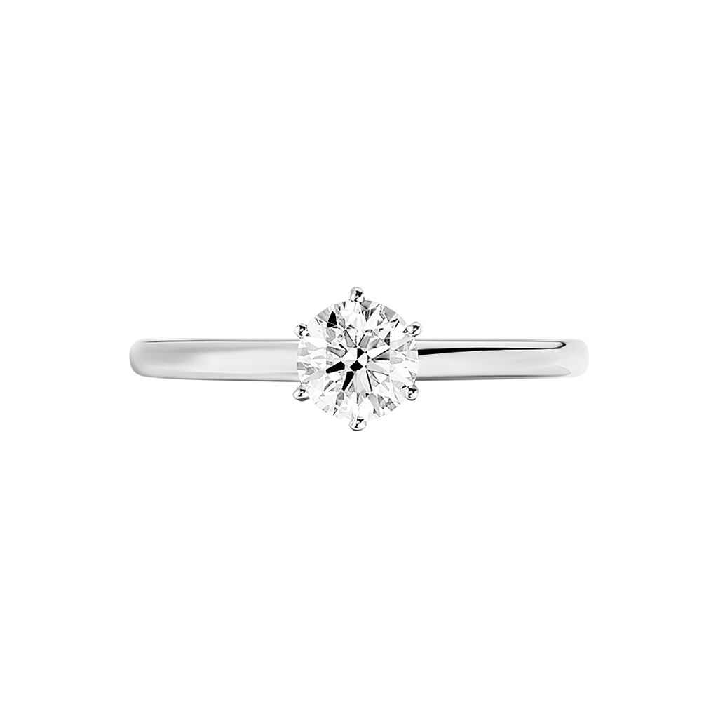 Bague Solitaire Natalia Or Blanc Diamant - Spannringe Damen | OROVIVO