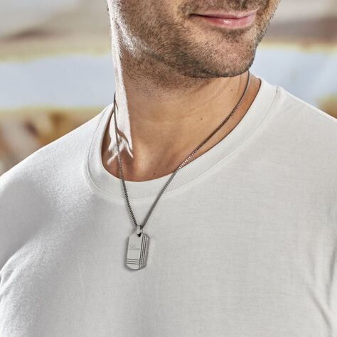 Herren Kette Edelstahl Dog Tag Gravur - Halsketten Herren | OROVIVO
