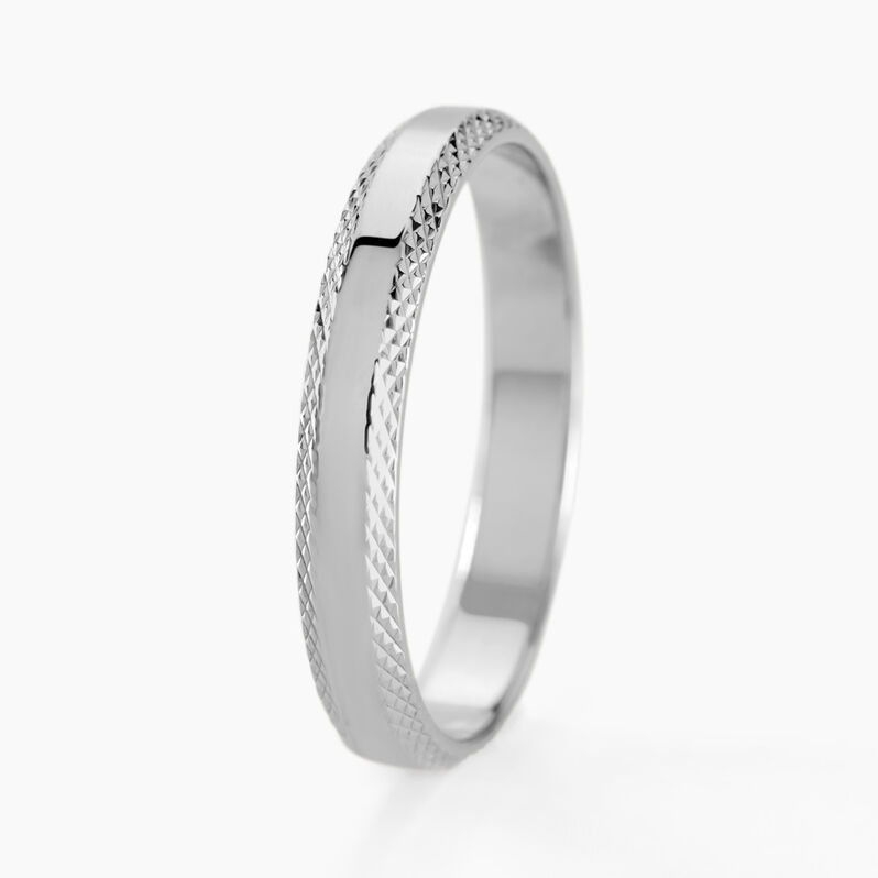 Alliance Beritan Demi Jonc Classique Argent Blanc - Spannringe Familie | OROVIVO