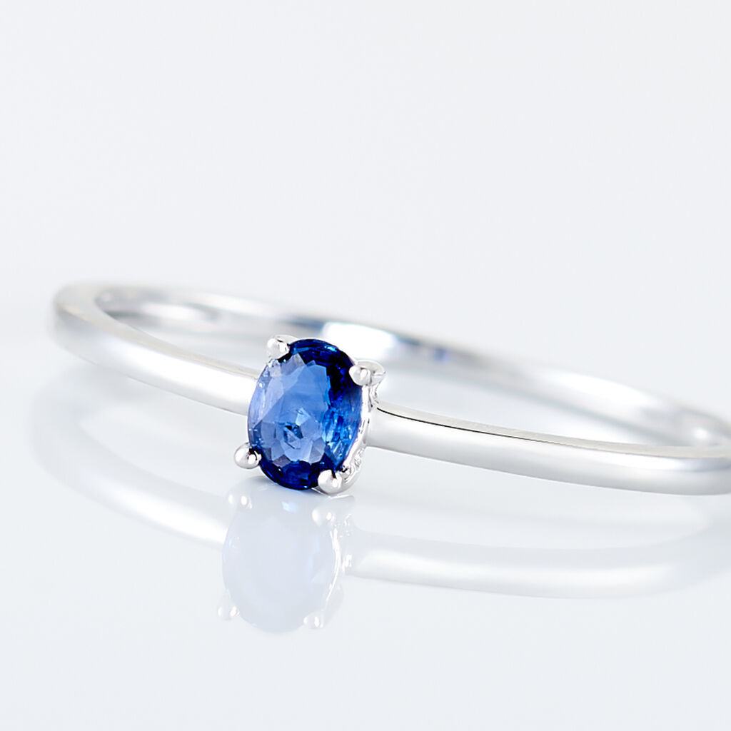 Solitaire Or Weiss Dota Saphir Ovale - Spannringe Damen | OROVIVO