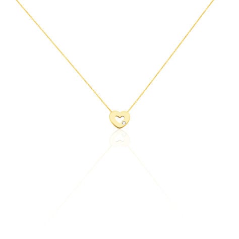 Damen Collier Gold 375 Diamant 0ct Herz Herz Fala - Halsketten Damen | OROVIVO