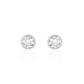 Damen Ohrstecker Weißgold 375 Zirkonia 3mm - Ohrstecker Damen | OROVIVO