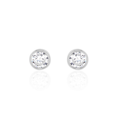 Damen Ohrstecker Weißgold 375 Zirkonia 3mm - Ohrstecker Damen | OROVIVO