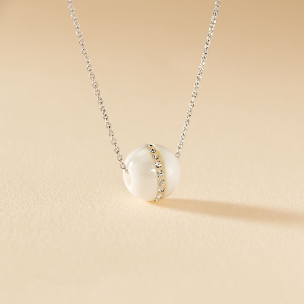 Collier Argent Et Céramique - Spannringe Damen | OROVIVO