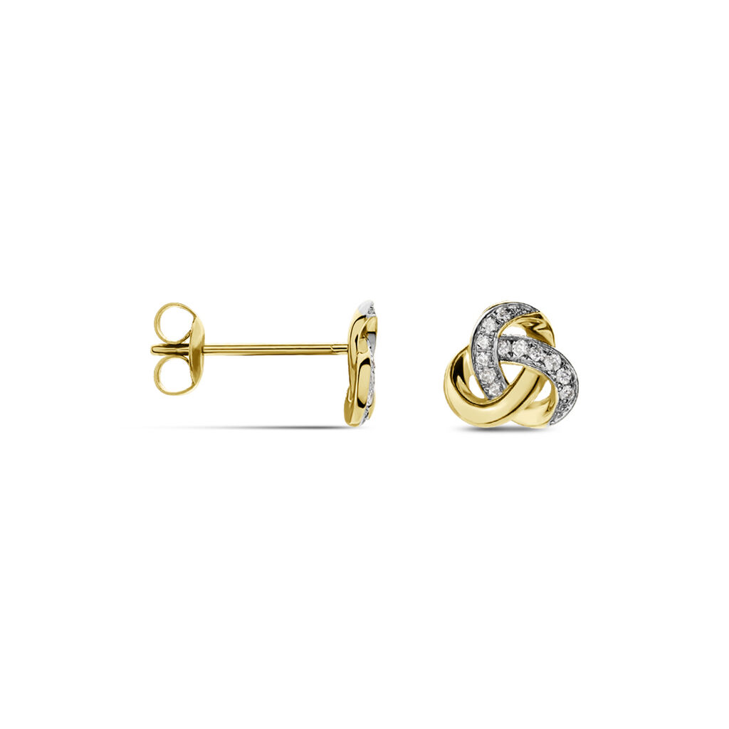 Damen Ohrstecker Gold 375 Diamant 0,06ct Knot 4,00mm  - Ohrstecker Damen | OROVIVO