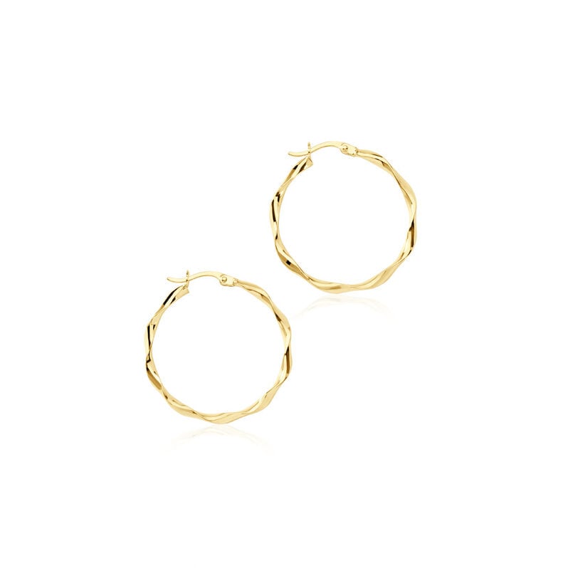 Damen Creolen Gold 375 Oval Twist 28,5cm 25,00mm - Creolen Damen | OROVIVO