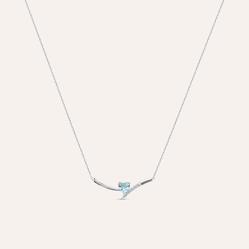 Collana Punto Luce Amélie Oro Bianco Topazio Cubic Zirconia - Spannringe Damen | OROVIVO