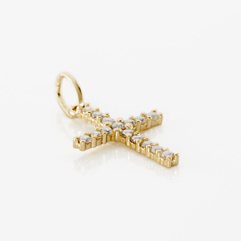 Kreuz Anh&auml;nger Gold 375 Zirkonia Canice