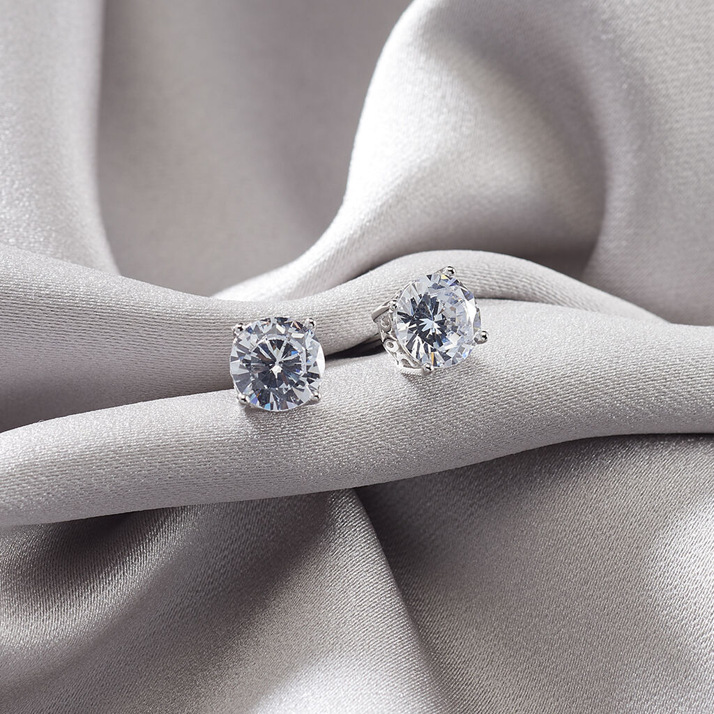 RESI Damen Ohrstecker Silber 925 Zirkonia Wei&szlig; 4,5 ct