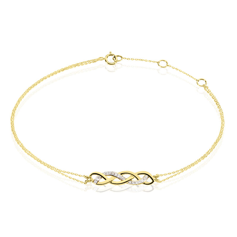 Bracelet Or Jaune Et Diamant - Spannringe Damen | OROVIVO