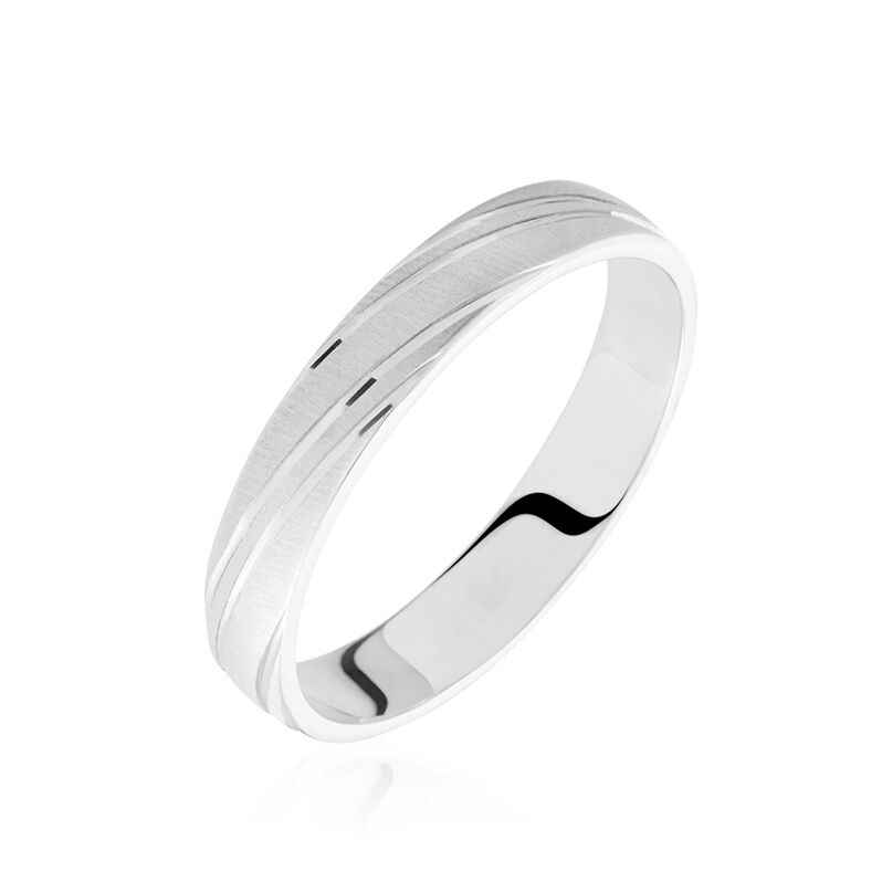 Alliance Eros Brossee Ruban Plat Or Blanc - Spannringe Familie | OROVIVO