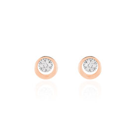Damen Ohrstecker Roségold 375 Diamanten Kreis Rosa - Ohrstecker Damen | OROVIVO