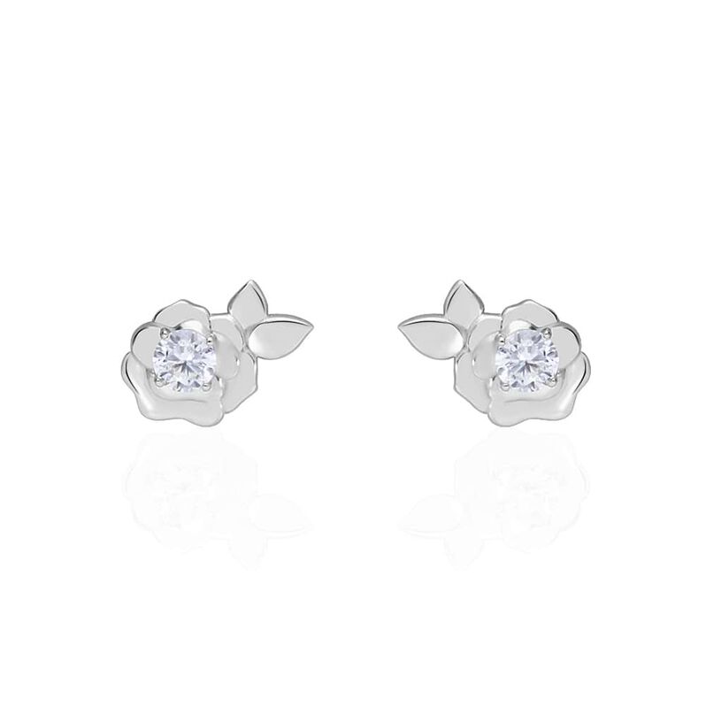 Orecchini Lobo Claire Oro Bianco Cubic Zirconia - Spannringe Damen | OROVIVO