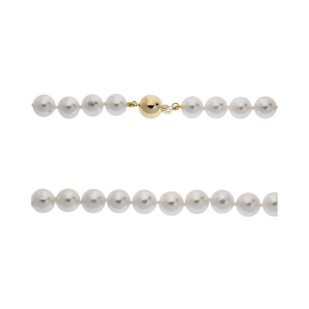 GERRA Damen Collier Gold 585 (14 Karat) Akoyaperle Perlmutt Ball