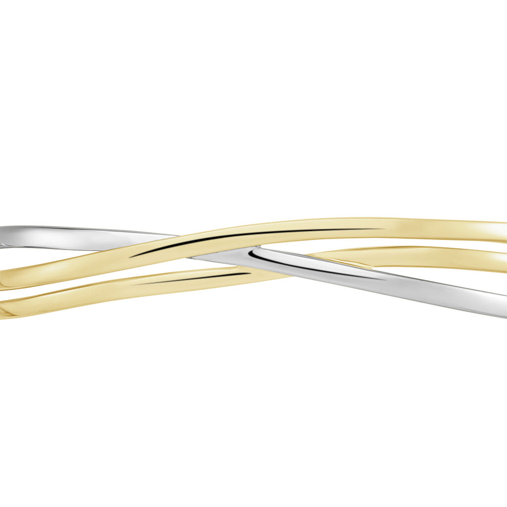 Damen Armreif Messing Gold 750 plattiert Bicolor - Armreifen Damen | OROVIVO