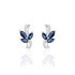 ANGIE Damen Ohrstecker Wei&szlig;gold 375 (9 Karat) Saphir Blau 0,01 ct Welle