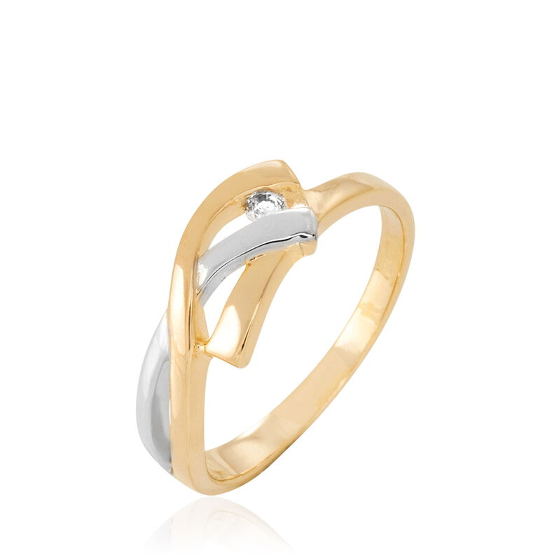 Bague Carmel Plaque Or Bicolore Oxyde De Zirconium - Spannringe Damen | OROVIVO