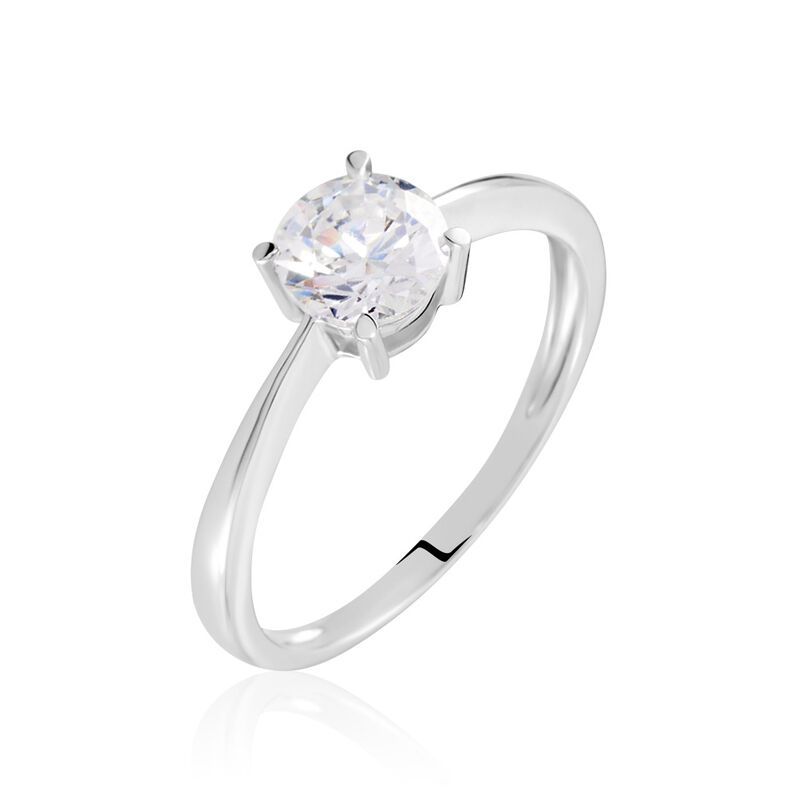Solitaire Abriel Or Blanc Oxyde De Zirconium - Spannringe Damen | OROVIVO