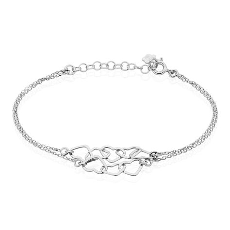 CHIARA 50 Damen Armband Silber 925 Doppelherz - Armb&auml;nder mit Anh&auml;nger  | OROVIVO
