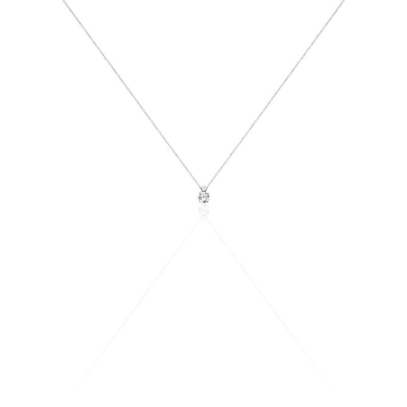 Damen Collier Weißgold 375 Zirkonia Kreis Krappe 4 - Halsketten Damen | OROVIVO