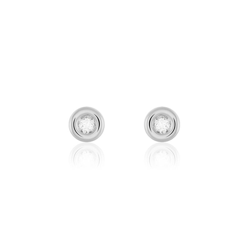 Damen Ohrstecker Weißgold 375 Diamant 0,05ct Perpignan 5,00mm  - Ohrstecker Damen | OROVIVO