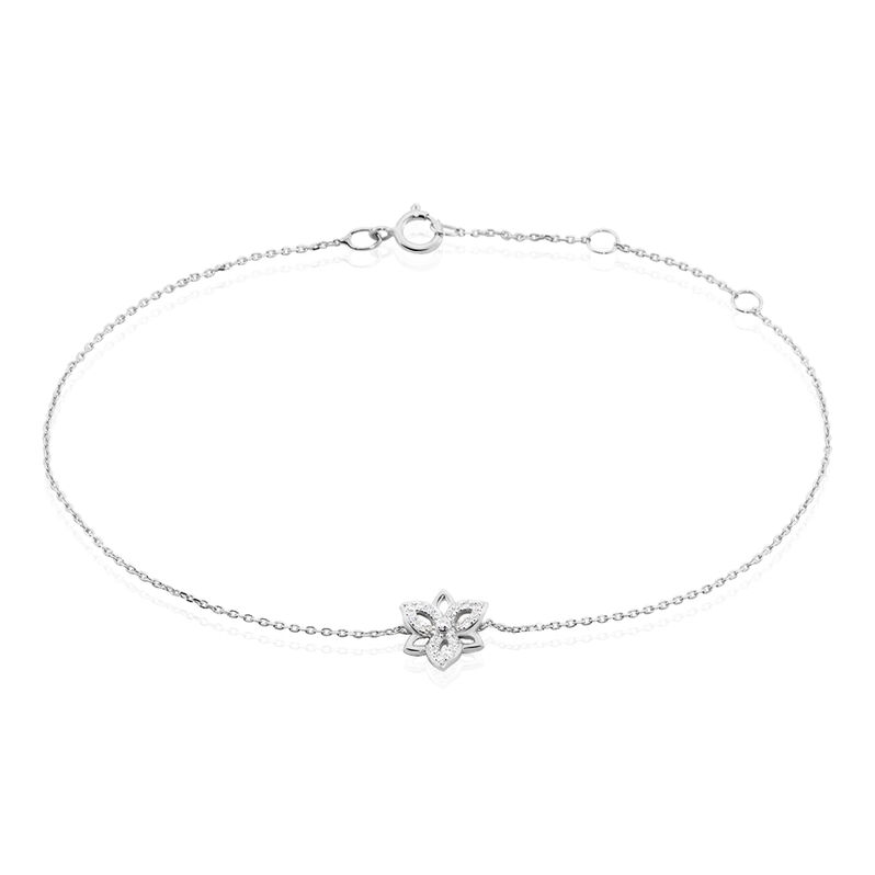 Bracelet Or Weiss Irinia Fleur Diamants - Spannringe Damen | OROVIVO