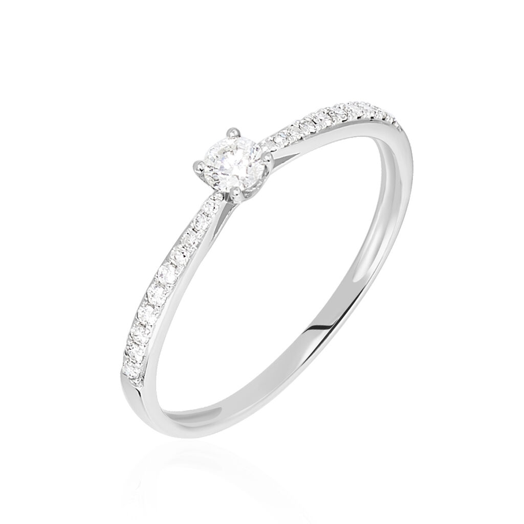Bague Solitaire Hemera Or Blanc Diamant - Spannringe Damen | OROVIVO
