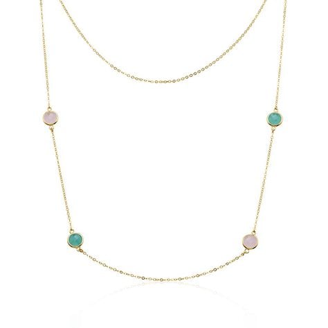 ZOI Damen Collier Silber vergoldet 925 Zirkonia Ros&eacute; 0,6 ct B 1,5 mm - Halsketten Damen | OROVIVO