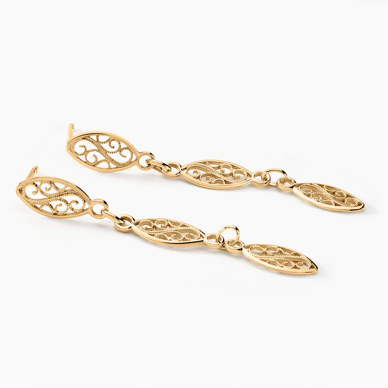 Boucles D'oreilles Pendantes Deitra Or Jaune - Spannringe Damen | OROVIVO