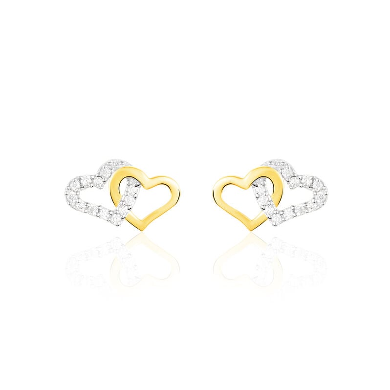 Ohrstecker Gold 375 Zirkonia Herz - Ohrstecker Familie | OROVIVO