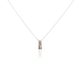 Damen Halskette Silber 925 Bicolor Zirkonia gewellt Mery - L 4 5cm - Ketten mit Anhänger Damen | OROVIVO